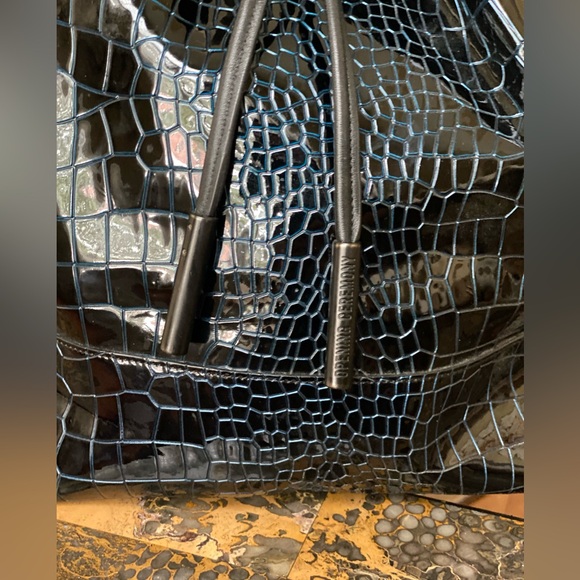 Opening ceremony NWOT✴️Navy Izzy' Croc Embossed Leather Backpack. - Picture 11 of 15